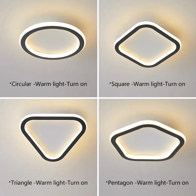lampe couloir moderne blanc noir rond carré pentagone