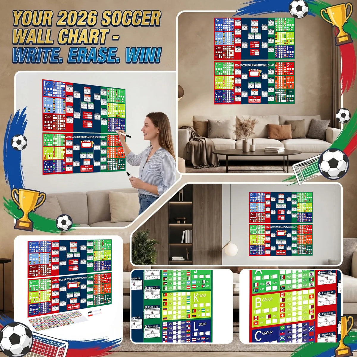 tableau bord football résultats graphique marqueurs autocollants drapeaux rouge bleu vert blanc