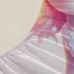 drap housse licorne mignonne imprimé rose bleu pastel coton polyester géométrique lit chambre