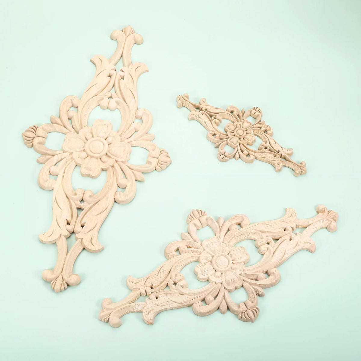 décoration murale appliques bois ornements floraux baroque renaissance naturel