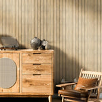 panneau décoratif moderne rayures horizontales adhésif pvc résistant beige clair mur autocollant