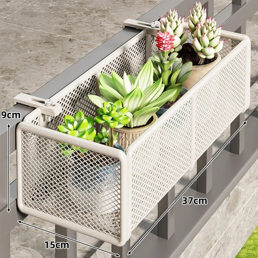 bac fleurs moderne fer forgé noir beige maille métallique clipsReusableBlackWhiteModernDesignPlantHolderSML