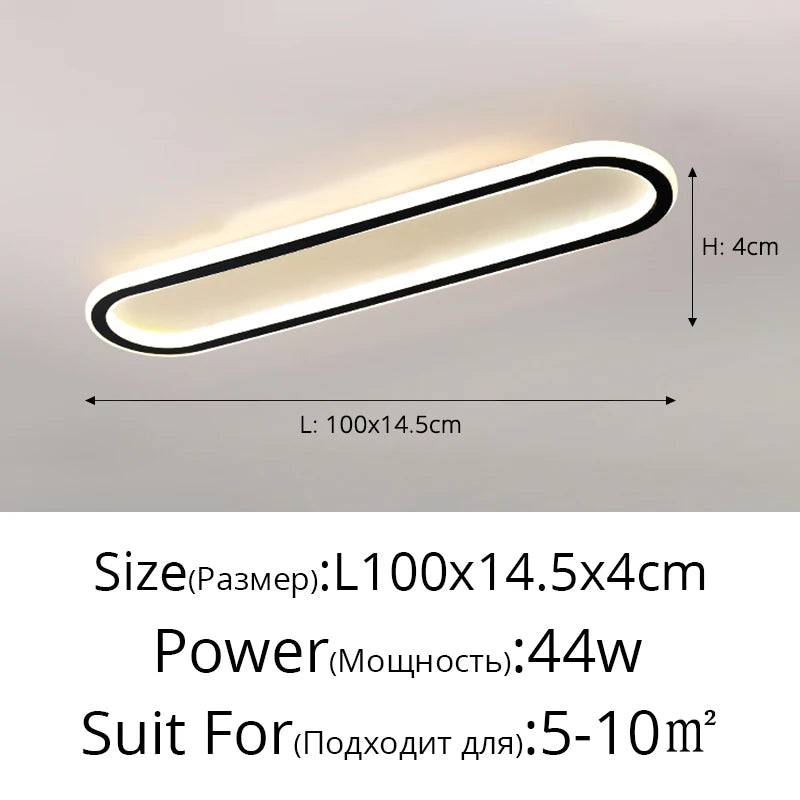 lampe led moderne blanche rectangulaire bord noir éclairage intérieur chambre salon