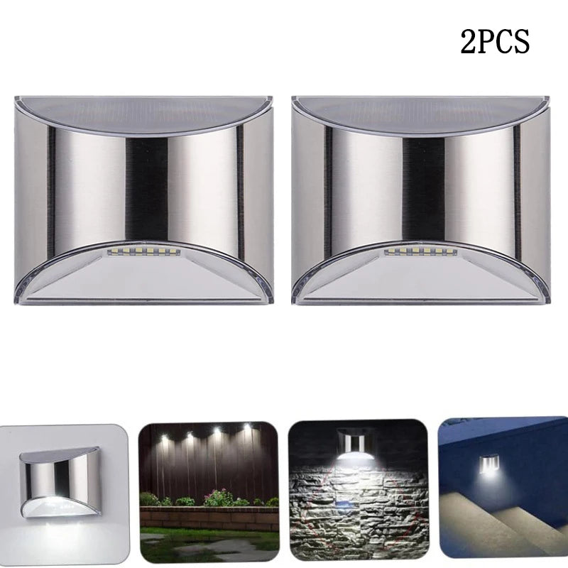 lampe murale solaire led argentée moderne minimaliste extérieure adhésive résistante étanche