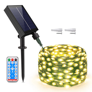guirlande lumineuse led solaire modes multicolore moderne télécommande étanche ip65