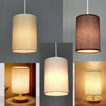 abat jour tissu texturé aspect lin table suspension moderne blanc beige clair marron foncé