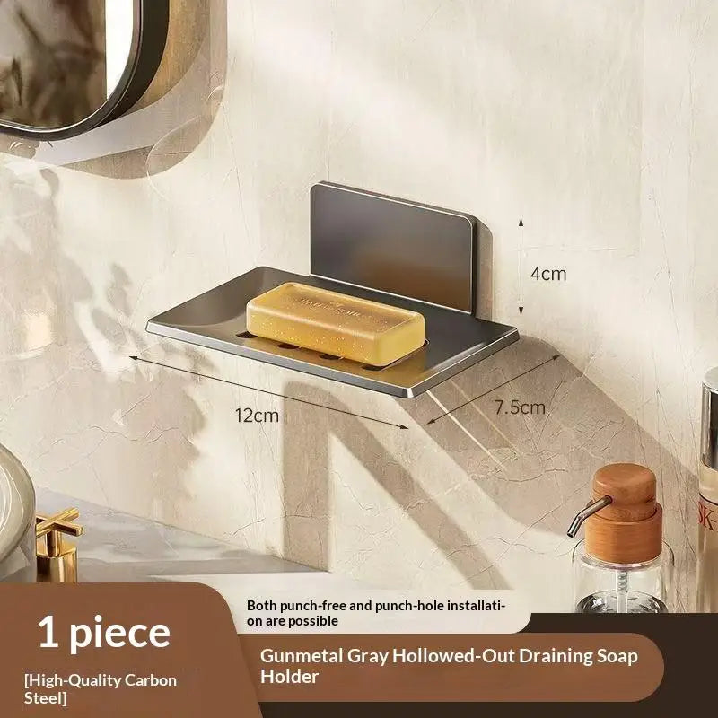 support savon mural adhésif moderne noir blanc jaune rose mat salle bain douche évier