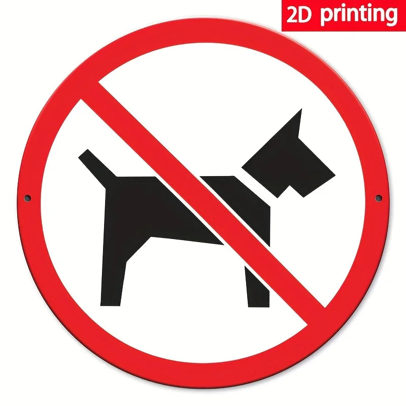 panneau signalétique interdiction chien rouge noir extérieur décoration graphique métal moderne