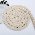corde macramé coton beige 6mm 7mm 8mm rustique artisanal tissée spirale imperméable enduite decoration