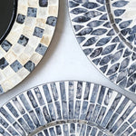 assiettes mosaïque coquillages noir blanc gris moderne artisanal exposant décoration maison
