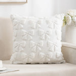 housse coussin motif fleurs blancs jaunes polyester coton 45cm doux confortable lit opacité fixations