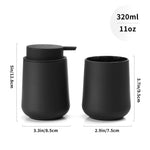 distributeur savon tasse dents noir mat moderne minimaliste respectueux environnement deux pièces