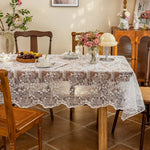 nappe table dentelle fleur vintage blanche beige romantique noël extérieur mariage festivité
