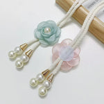 rideaux accessoires cordon serrure fleurs texturées nacrées floral élégant semi transparent tissu unisexe