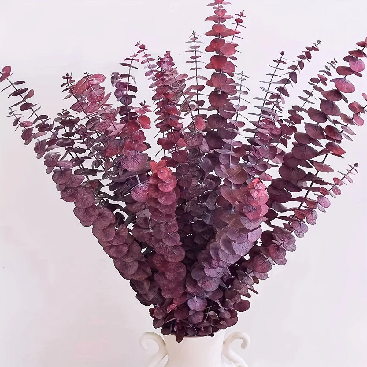 décoration maison bouquet fleurs séchées violettes feuilles vertes naturel rustique anniversaire baby shower