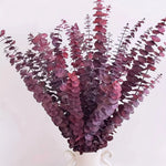 décoration maison bouquet fleurs séchées violettes feuilles vertes naturel rustique anniversaire baby shower