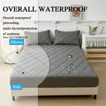 protège matelas imperméable quilté motif géométrique taies d'oreiller lit simple double