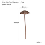 piquets decoratifs jardin metal forme champignons retro decoration exterieure printemps amusants miniatures marron gris