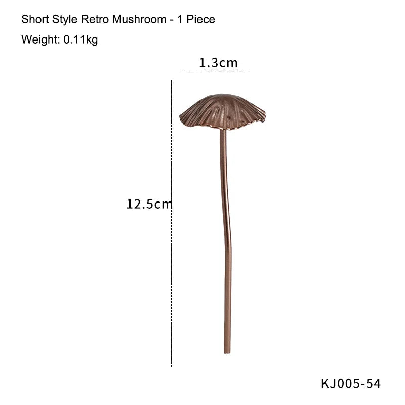 piquets decoratifs jardin metal forme champignons retro decoration exterieure printemps amusants miniatures marron gris