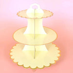 support cupcakes iridescent moderne rayures horizontales motifs floraux dorés anniversaire festive