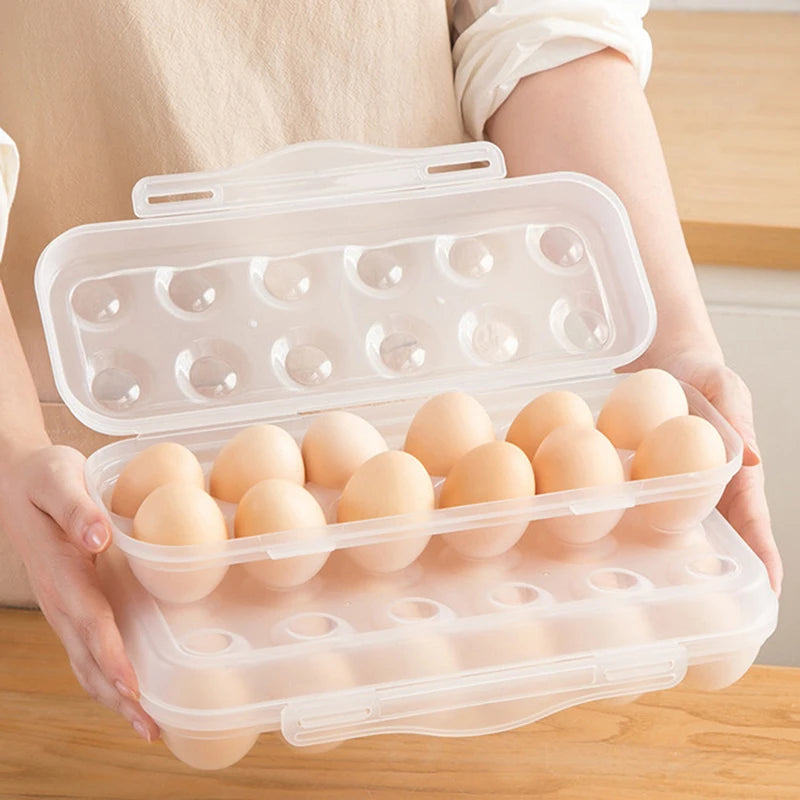 plateau rangement œufs 12 18 pièces couvercle réfrigérateur cuisine pratique alvéoles plastique translucent