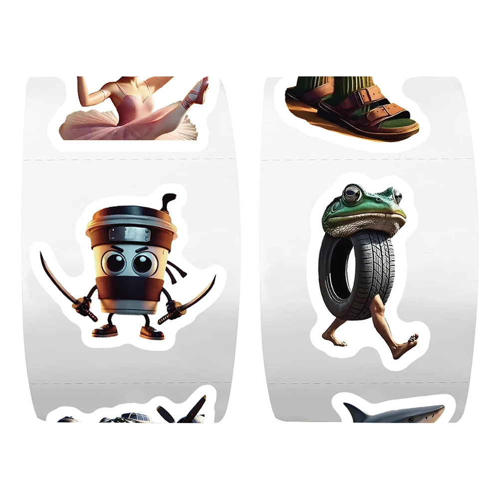 sticker autocollants multicolores dessin animé thèmes variés animaux objets personnages