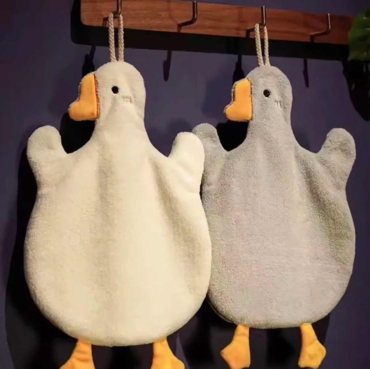 serviettes forme canard blanc gris super absorption séchage rapide poilu duveteux
