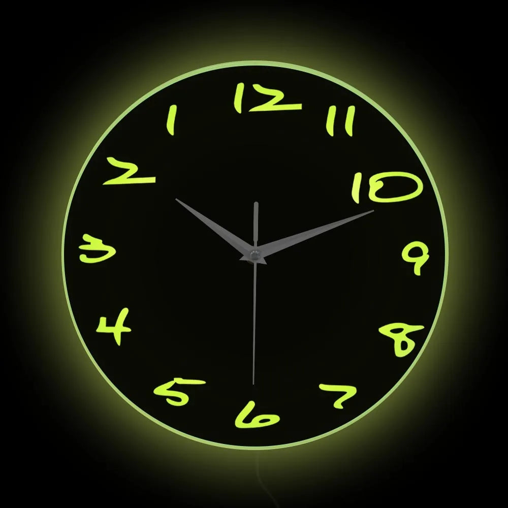 horloge murale moderne minimaliste noir aiguille quartz séparée face unique télécommande chambre salon
