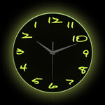 horloge murale moderne minimaliste noir aiguille quartz séparée face unique télécommande chambre salon