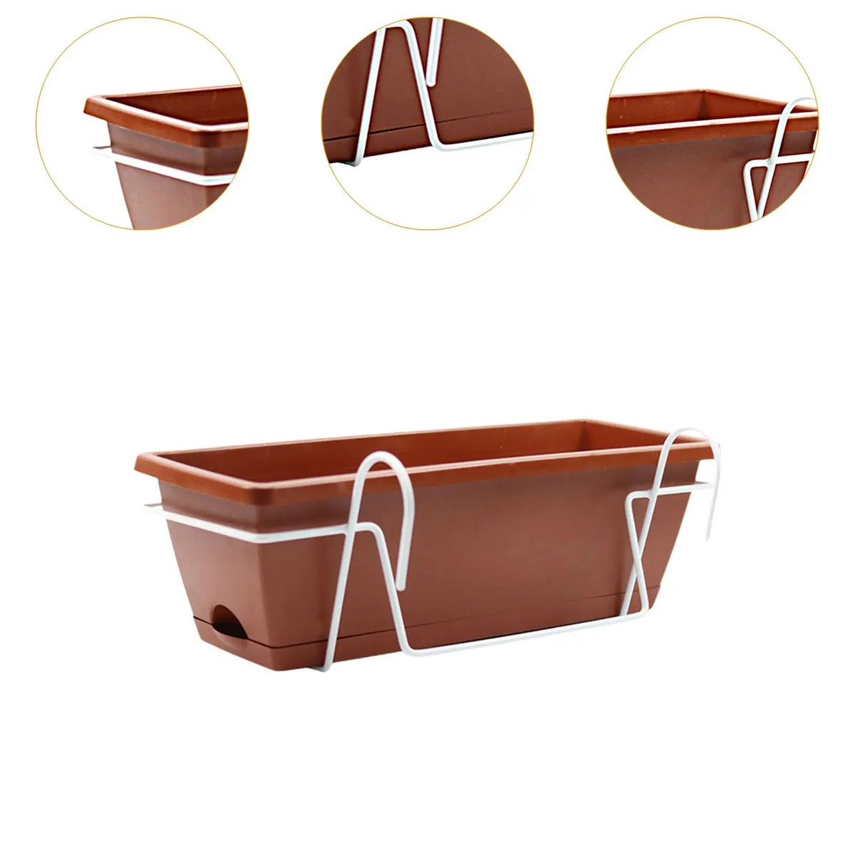 jardinière bac fleurs verte moderne clips métalliques rouille noire rechargeable extérieure balcon