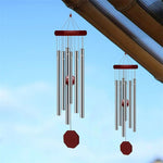 décoration extérieure sifflet vent rouge argenté métal bois ornements cloches balcon maison