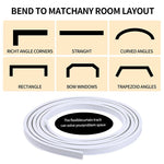 rideau polonais flexible blanc moderne facile 2m 3m 5m 6m monté mur