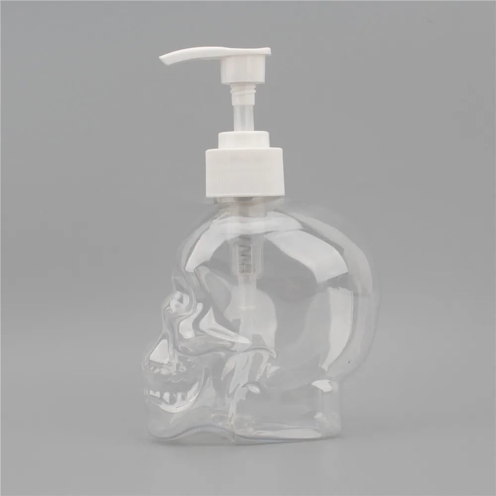 distributeur savon liquide crâne noir transparent blanc moderne rechargeable pompe halloweenDecoration