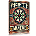 panneau decoratif metal man cave cible fléchettes pintes bière bienvenue chambre rustique industrial 20x30cm
