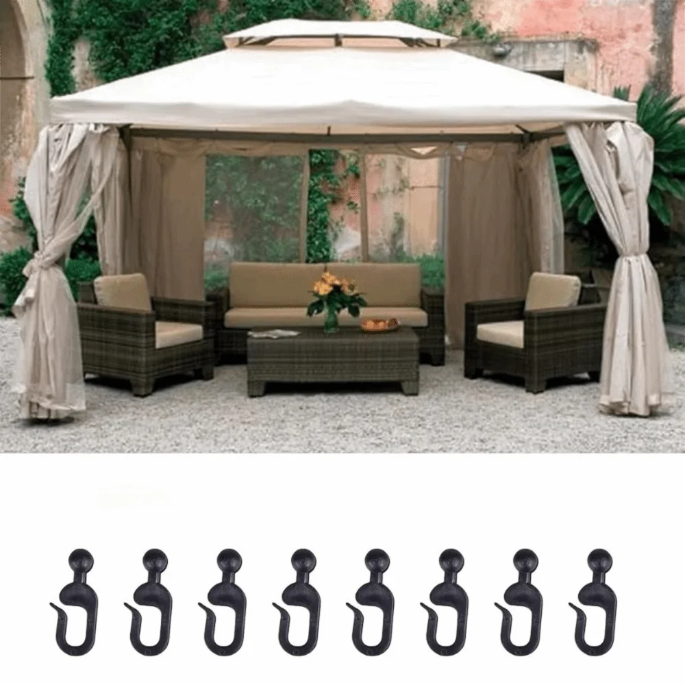 boucles rideau gazebo noir clips anti corrosion utilisation multiple moderne résistance durableextérieur PVC