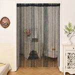 rideau porte transparent franges decoratif or violet rose moderne chambre