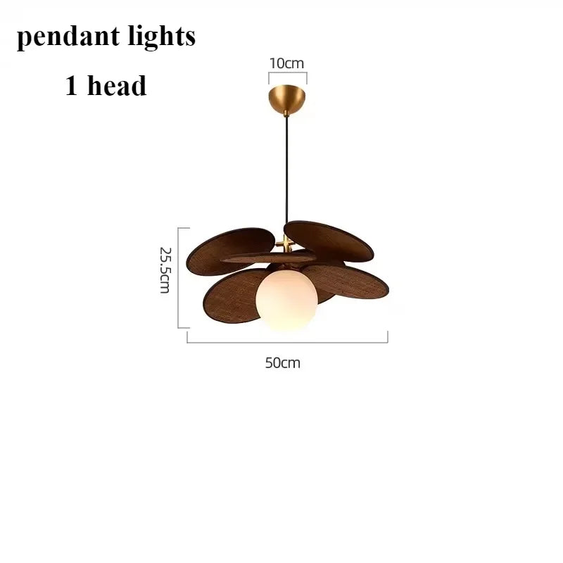 Lampe suspendue moderne ampoules LED toiles lin marron clair chambre salle manger