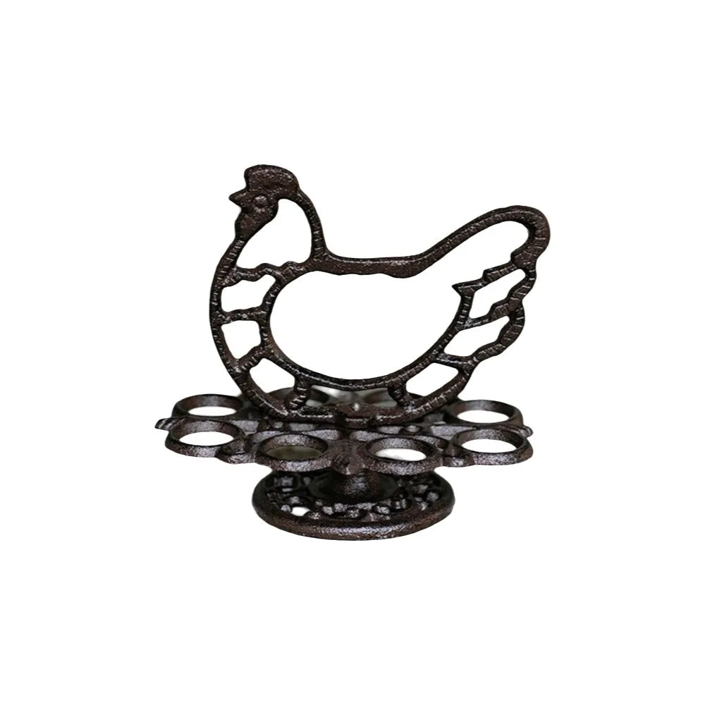 porte œufs poule 12 œufs vintage noir rangement cuisine présentoir réutilisable
