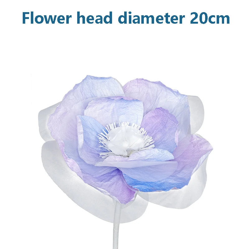 fleurs artificielles lys bleu violet décoratives intérieures mariage anniversaire semi translucides 20cm 40cm 80cm