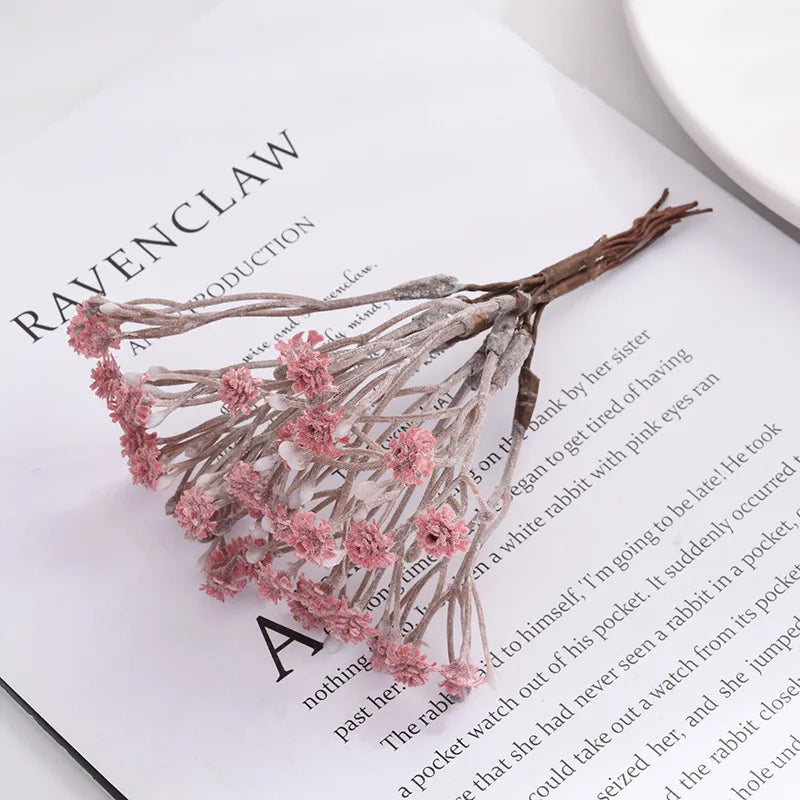bouquet artificiel fleurs petites naturel minimaliste rose blanc bleu marron tiges intérieur mariage anniversaire