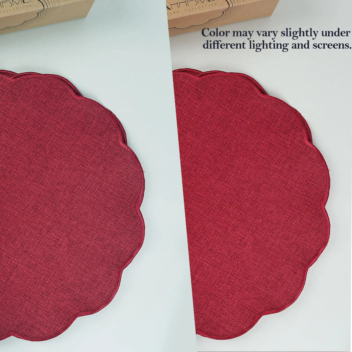 placemats rustiques lin rouge tissage naturel résistants chaleur table cuisine