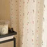 rideau moderne semi transparent polyester motifs petits points colorés salon chambre 150cm 200cm 250cm