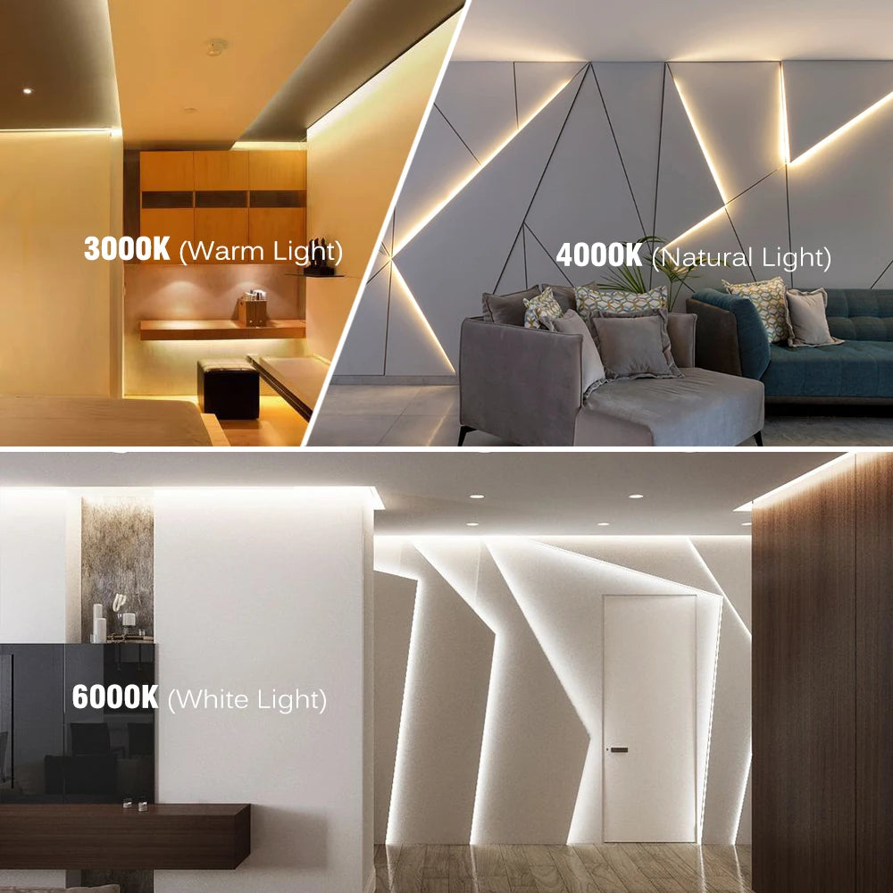 ruban led cob blanc 3mm 5mm 12v 24v lisse moderne connecteurs 5mètres rouleau