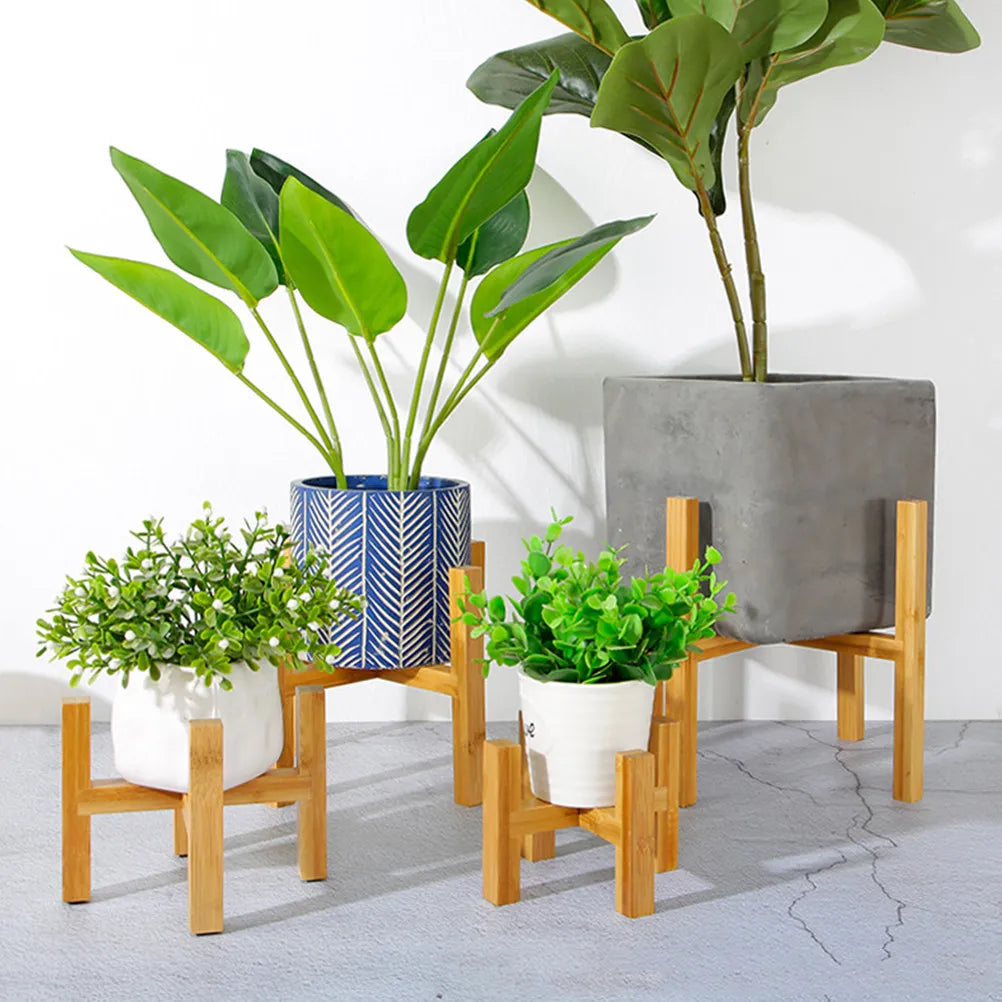 support plante bois naturel moderne lisse rangement intérieur pot fleur décoration élégante durable assemblage