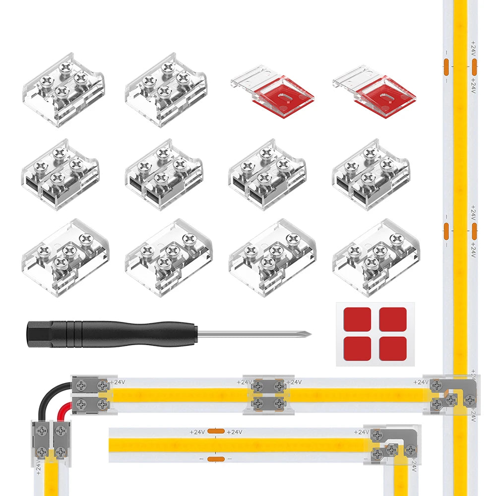 ruban led transparent moderne vis fixation jaune certifié fcc rohs ul 5v 12v 20v