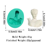 moules silicone bustes sculptés classiques aromathérapie gypse résine époxy decoration gâteau blanc vert
