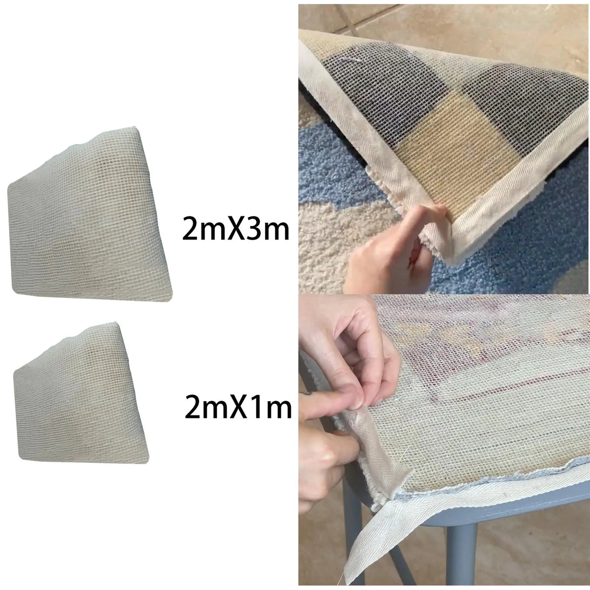 tapis toile mailles régulières tissu beige clair simple rustique kit broderie tapisserie artisanat crochet