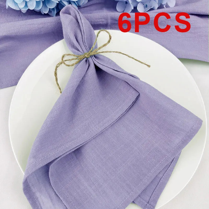 serviettes table violet blanc texture lin classique 40cm 40cm pack 6pcs pack 12pcs pack