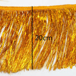ruban frisé franges brillantes or multicolore décoratif textile maison 20cm longueurversible utilisation
