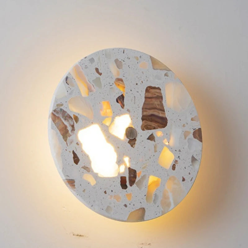 lampe murale pierre LED blanc minimaliste texture granulaire 220V 249 2000lm interrupteur câble